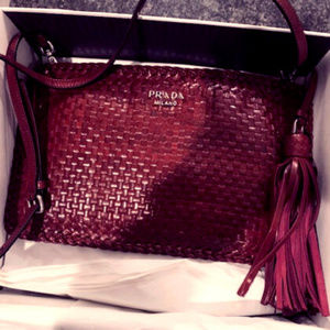 PRADA Madras Bag - Ribes Wine color - VERY RARE!